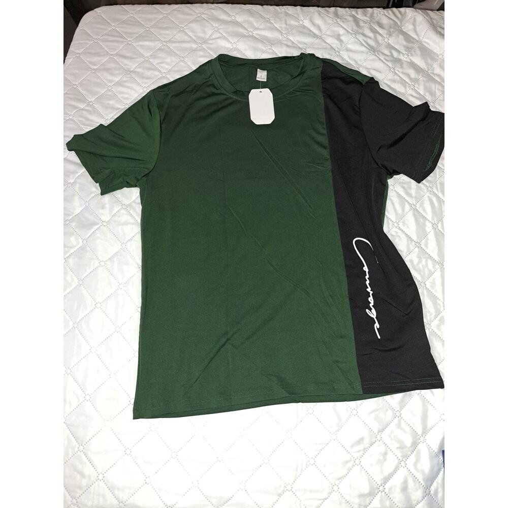 Boys Green and Black Courage T-Shirt Size Large NWT